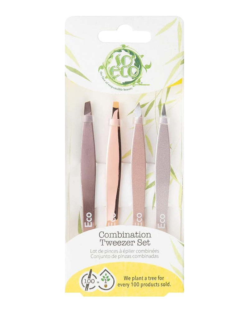 So Eco 4 Piece Tweezer Set – Rose Gold