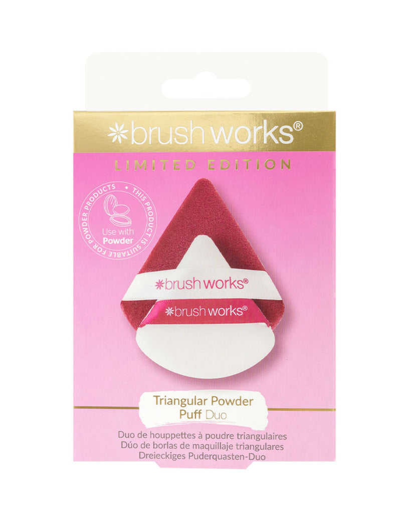 Brushworks Limited Edition Triangular Powder Puff Duo (Red)