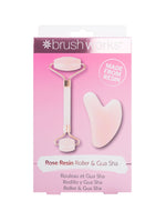 Brushworks Rose Resin Roller & Gua Sha