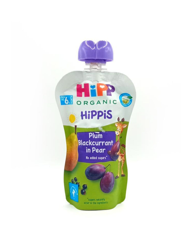 Hipp Hippies Organic Fruit Puree Plum, Blackcurrant And Pear 6 Months+ 100 G