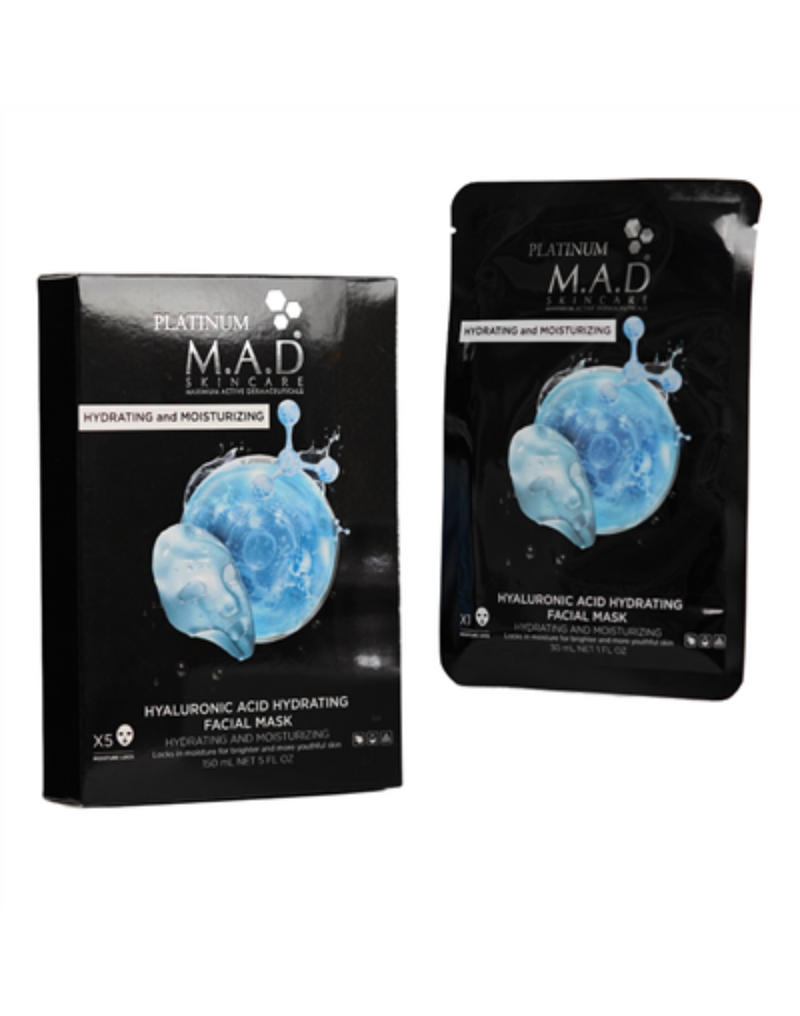 M.A.D Platinum Hyaluronic Acid Hydrating Facial Sheet Mask* 1cp