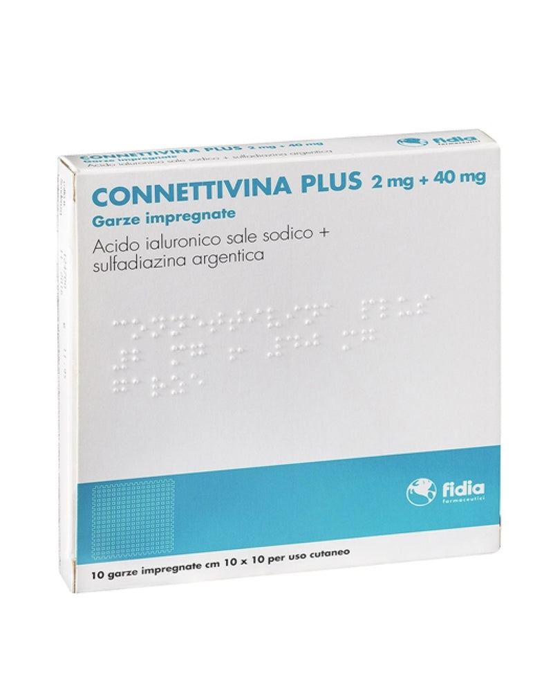 Connettivina Plus Garze 2 MG / 40 MG * 10