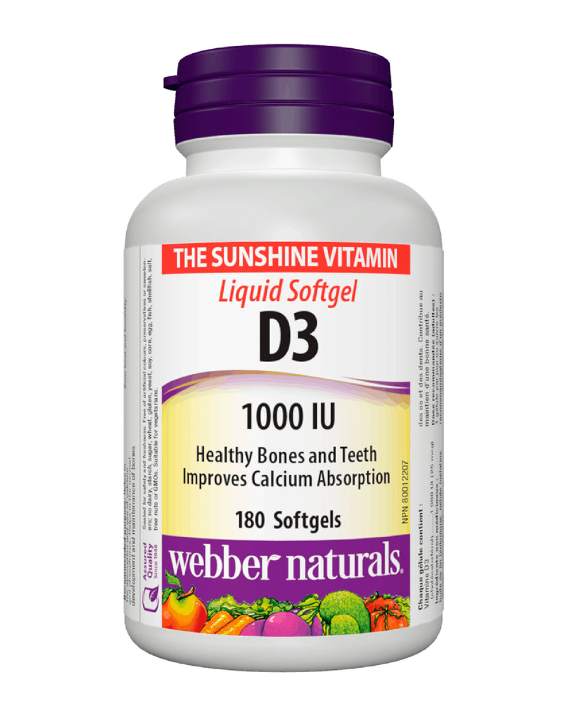 Webber Naturals Vitamin D3 1000 IU * 180