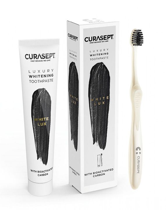 Curasept luxury whitening toothpaste white lux tub*75ml