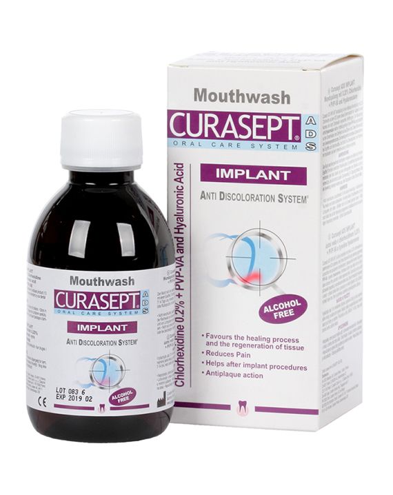 Curasept implant clorexidina 0.20% + pvp-va + acido ialuronico colutor fl*200ml