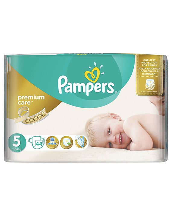 Pampers premium care 5 (11-18kg) x 44 cope