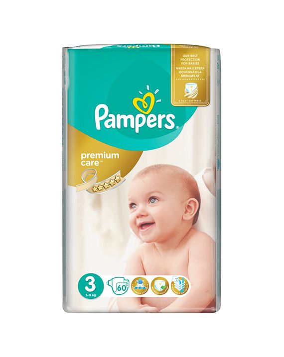 Pampers premium care 3 (5-9kg) x 60 cope