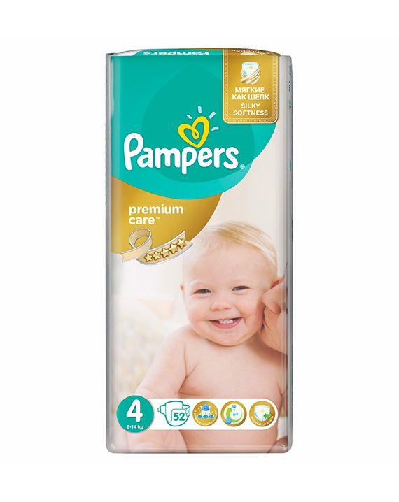 Pampers premium care 4 (8-14kg) x 52 cope