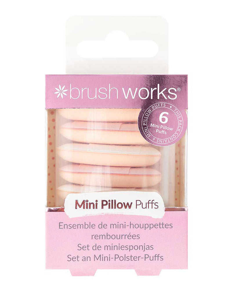 Brushworks Mini Pillow Puffs – 6 Pack