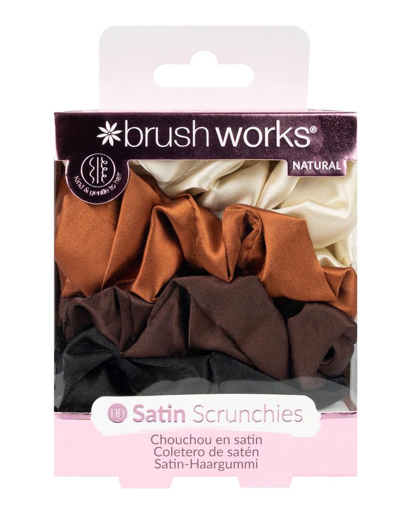 Brushworks Nude Satin Scrunchie