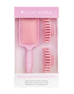 Brushworks Paddle Brush and Claw Clips (2 clips)