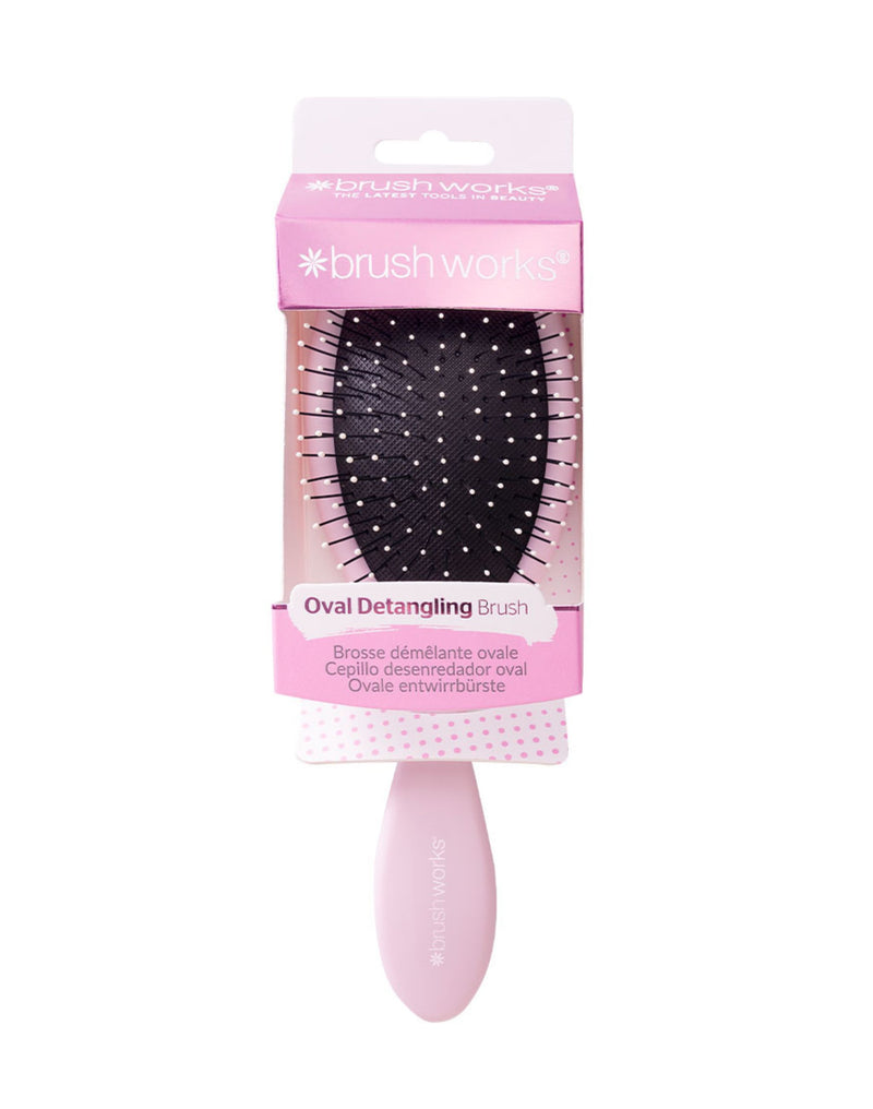 Brushworks Professional Oval Detangling Hair Brush (Pink)