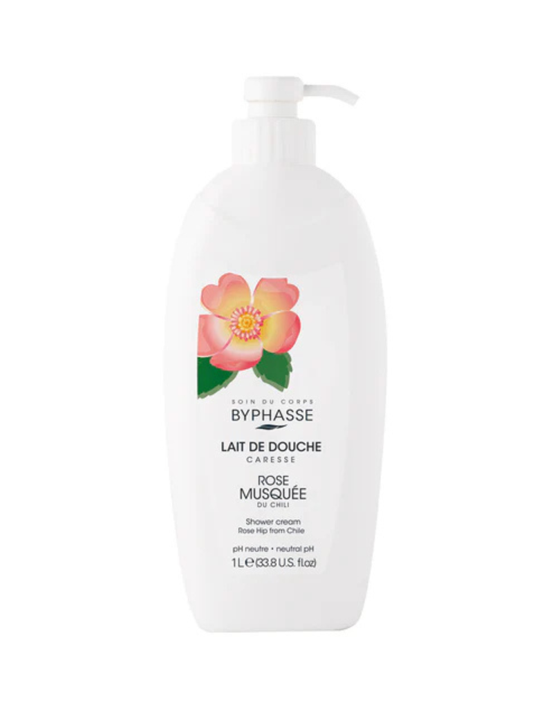 Byphasse Caresse Shower Cream 1L Rosehip