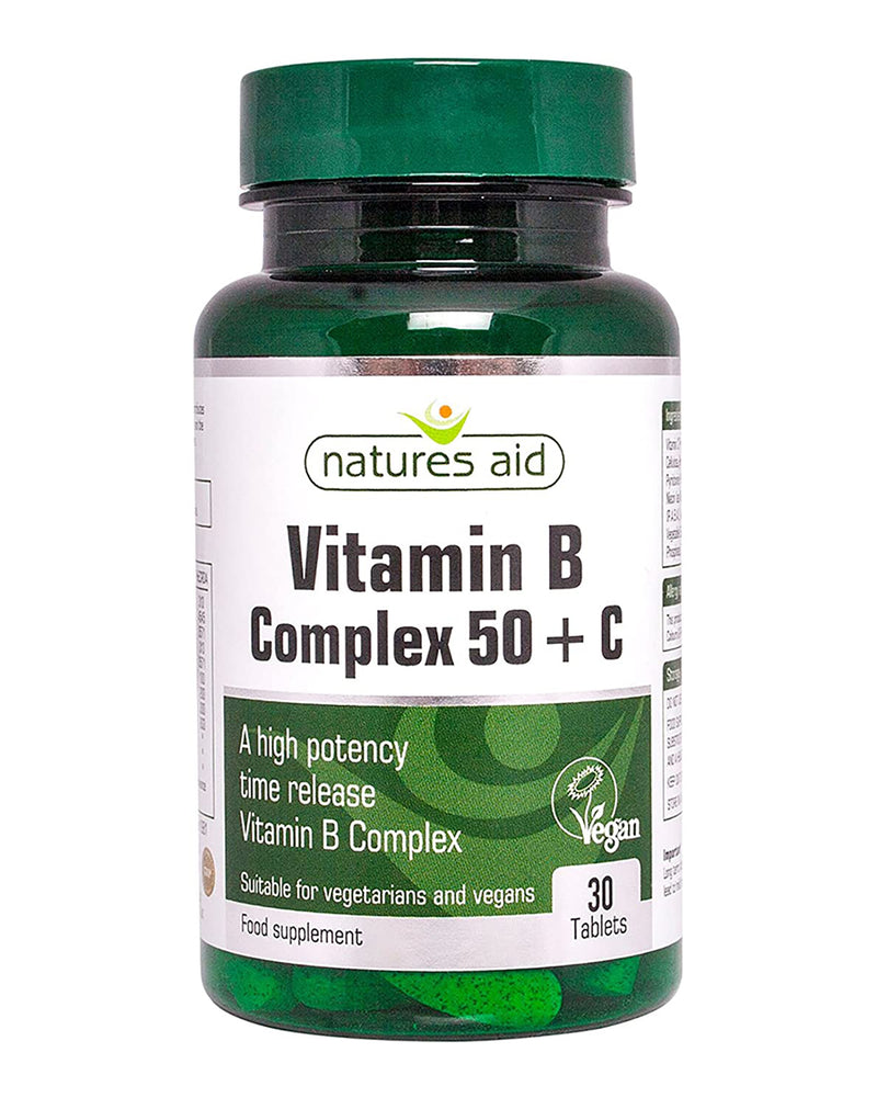 Natures Aid Vitamin B Complex 50 Plus C*30