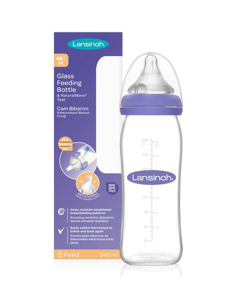 Lansinoh Glass Feeding Bottle * 240 ML