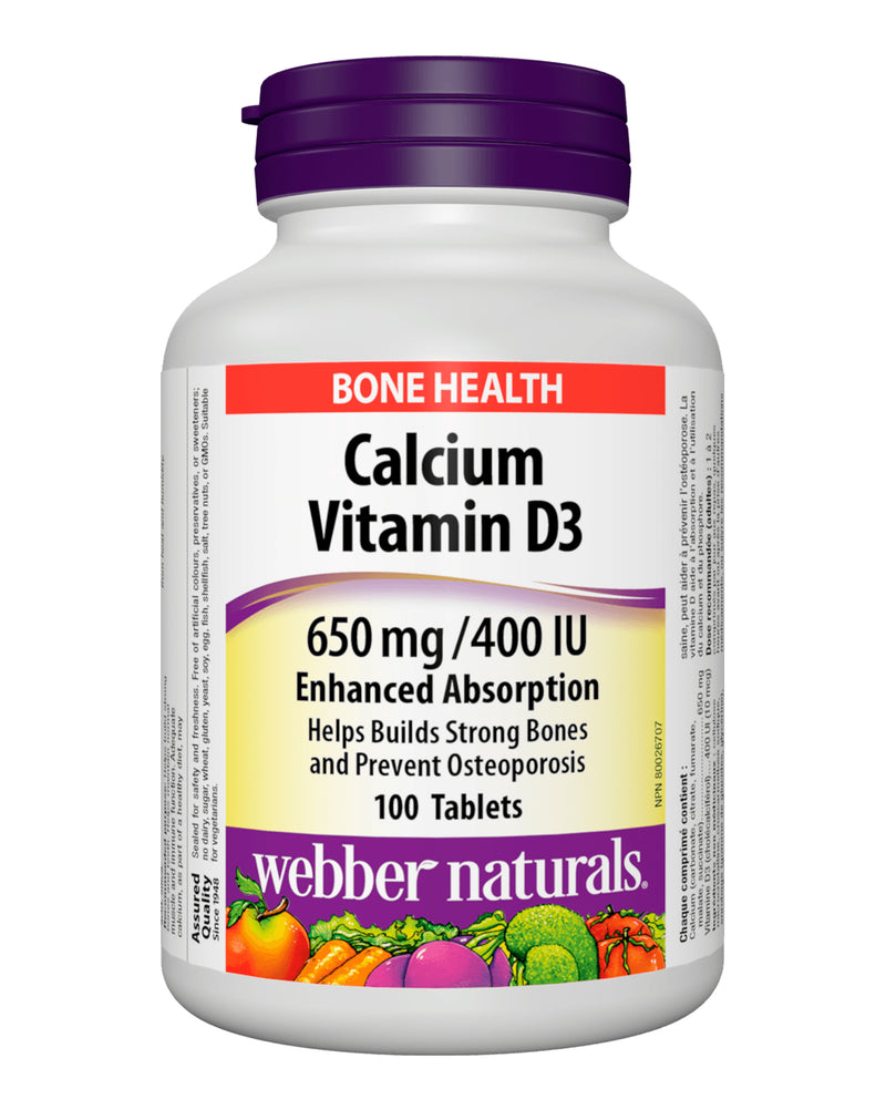 Webber Naturals Ultra Calcium & Vitamin D3 650 MG / 400 IU*100