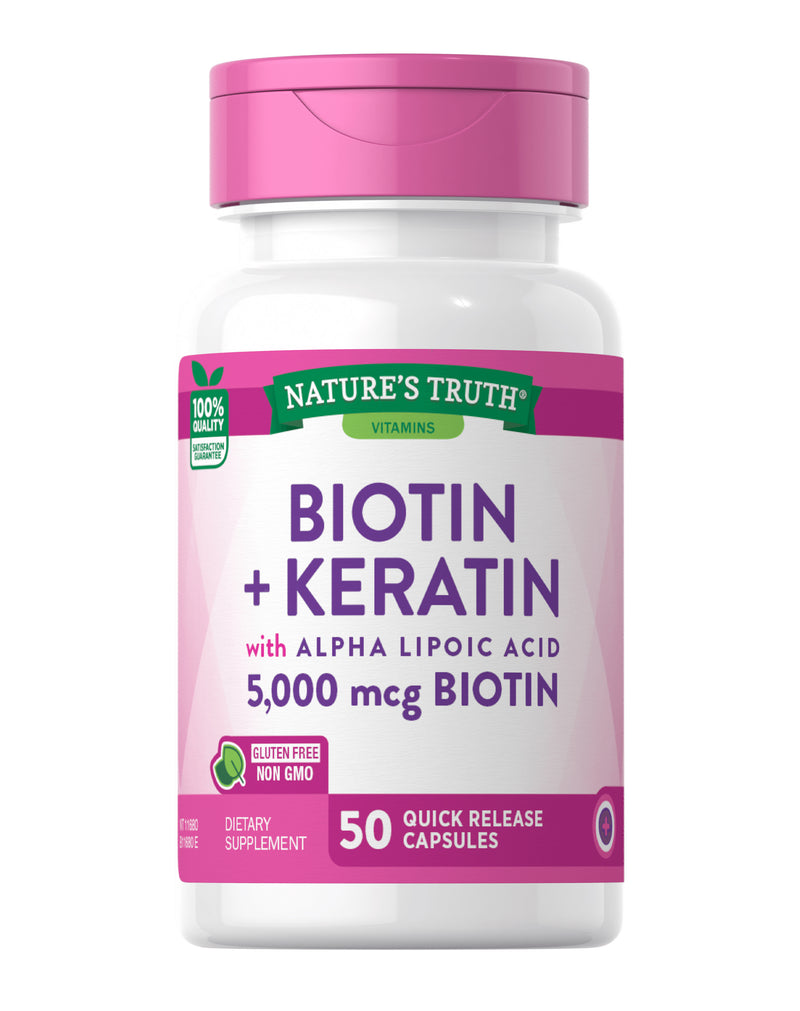 Natures Truth Biotin + Keratin With Alpha Lipoic Acid 5,000 MCG*50