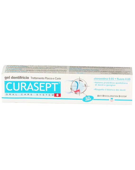 Curasept gel dentifricio trattamento placca e carie clorexidina 0.05+fluor 0.05 tub * 75ml