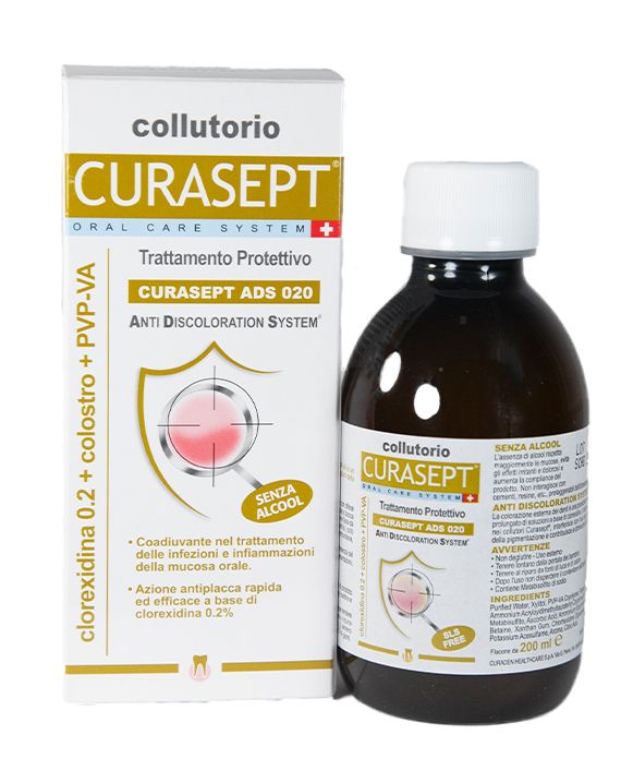 Curasept ads 0.2 clorexidina +colostro+pvp-va colutor fl*200ml